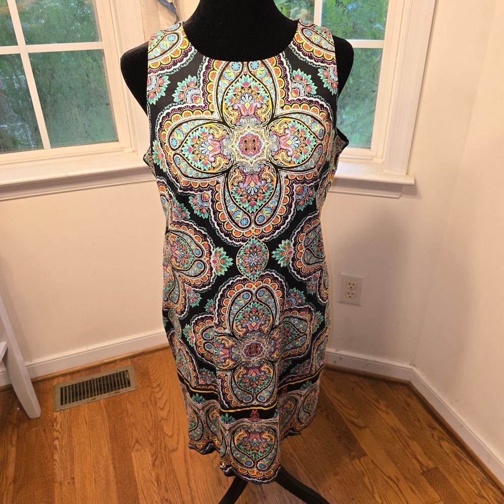 London Times Paisley Print‎ Dress Sleeveless Casual Summer Dress Size 12